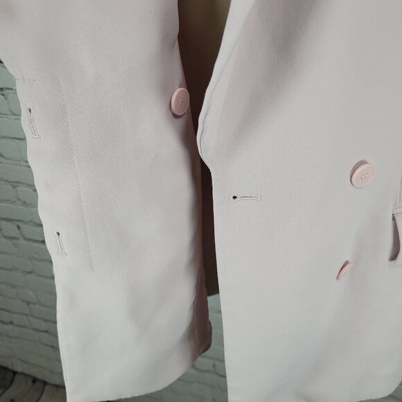 Zara Pale Pastel Pink Buttoned Lined Collared Blazer Vest Jacket Size Medium M - Picture 6 of 16